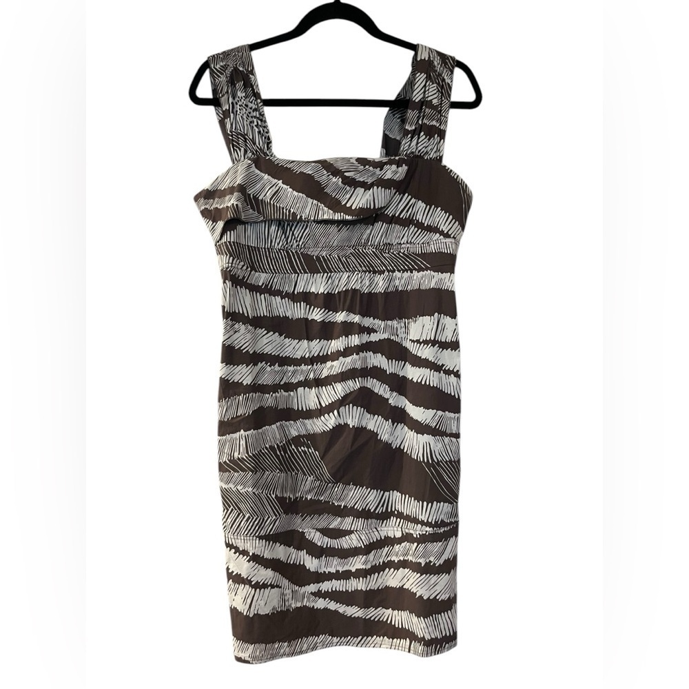 BCBG Brown and Cream Mini Dress Size Medium